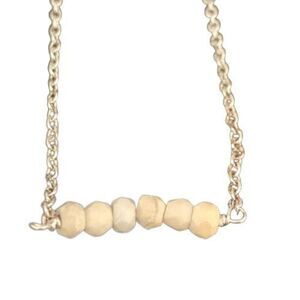 Kris Nations Howlite Mystic Bar Necklace – Delicate Beaded Stone Jewelry